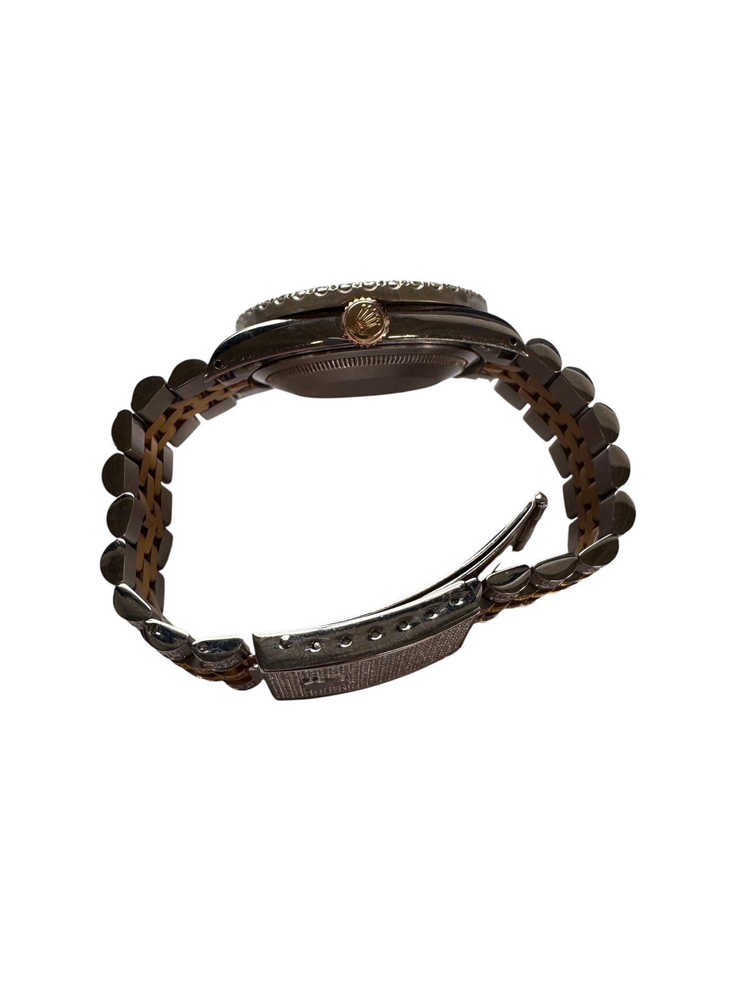 Rolex 36mm 18kt Gold Two-Tone Datejust AM Mother of Pearl Diamond Dial Bezel & Bracelet Watch