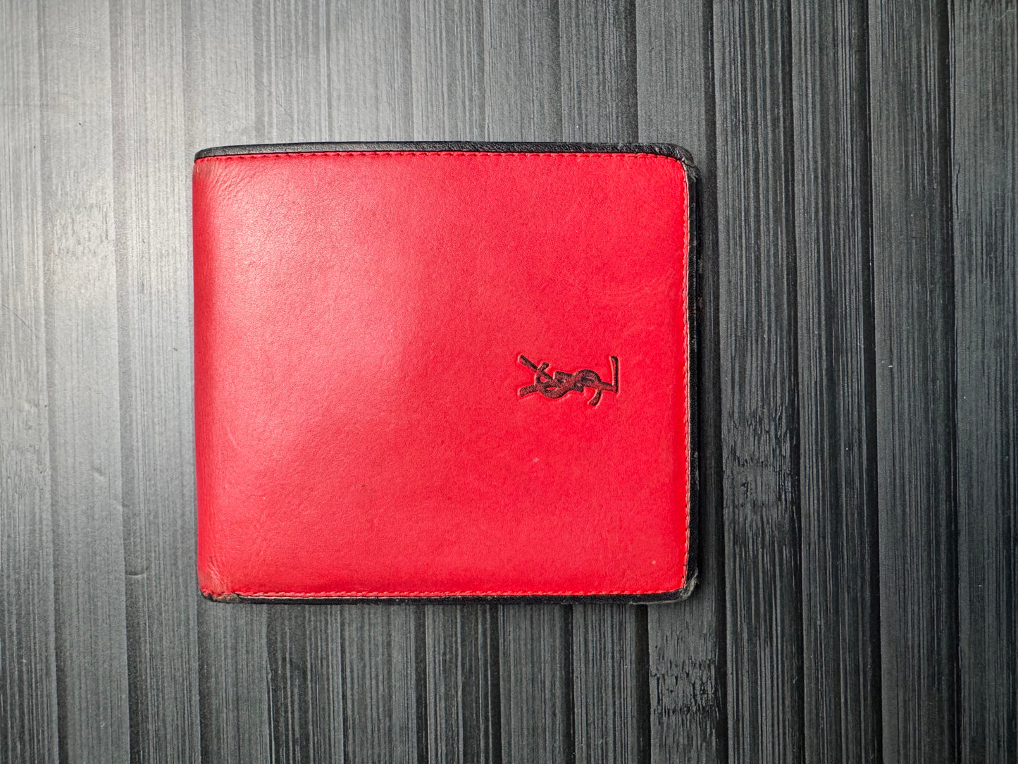 Yves Saint Laurent Bicolor Leather Bifold Wallet