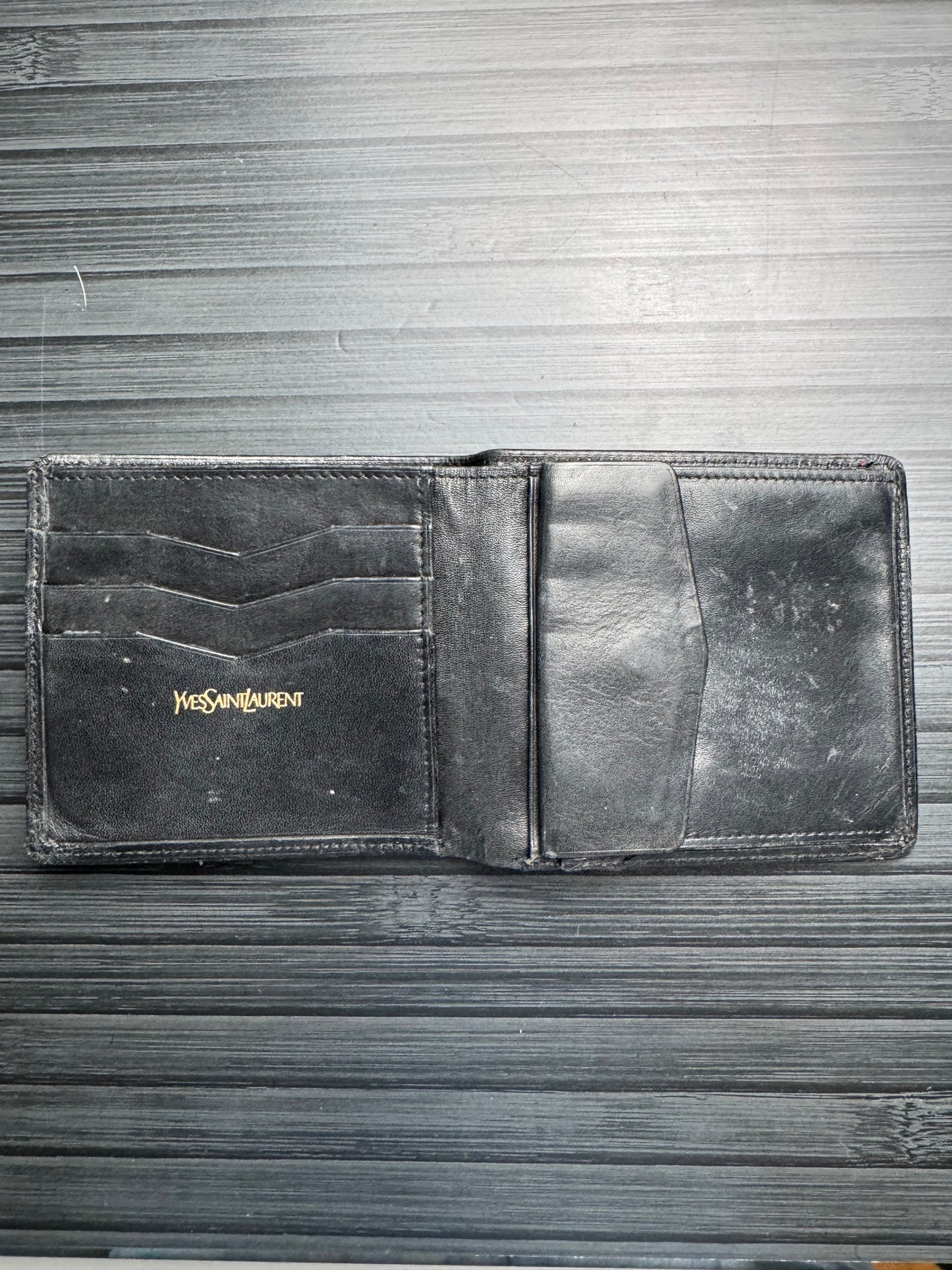 Yves Saint Laurent Bicolor Leather Bifold Wallet