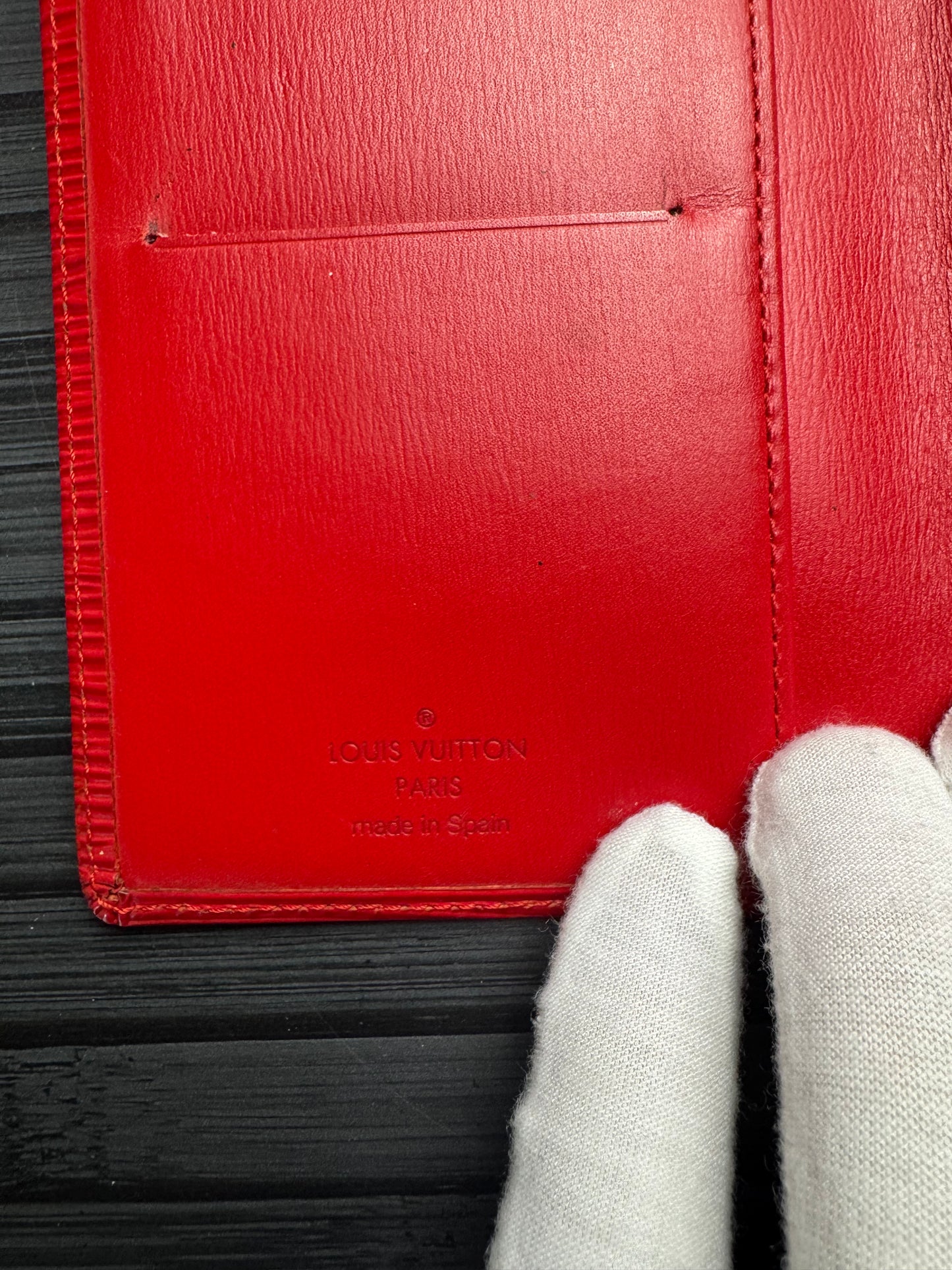 Louis Vuitton Red Epi Long Bifold Wallet