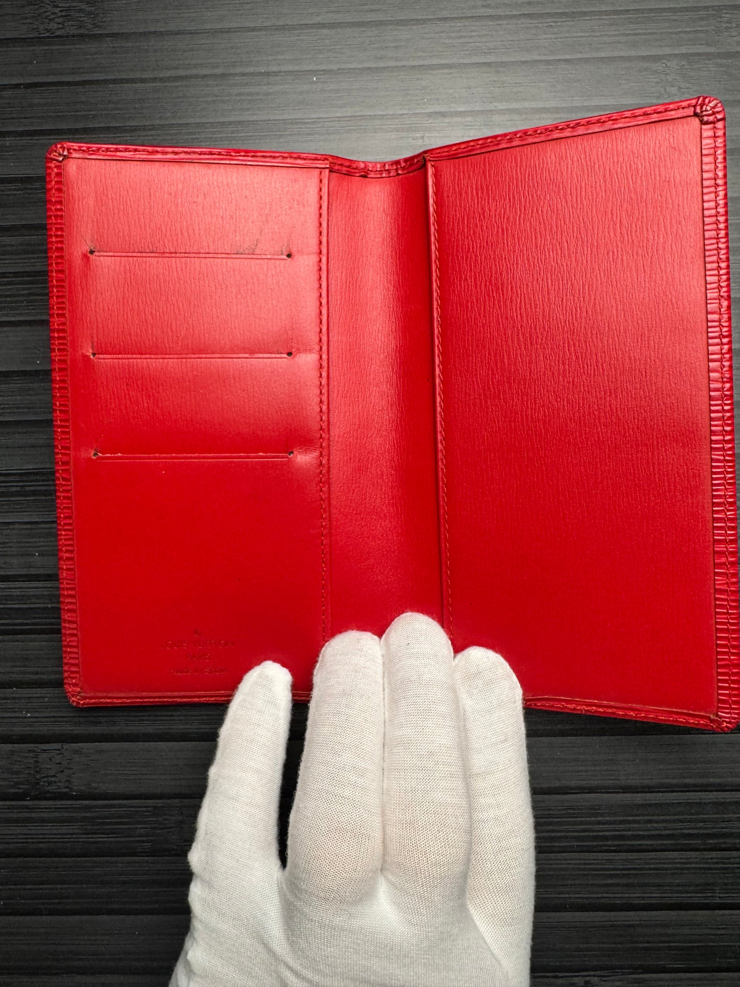 Louis Vuitton Red Epi Long Bifold Wallet