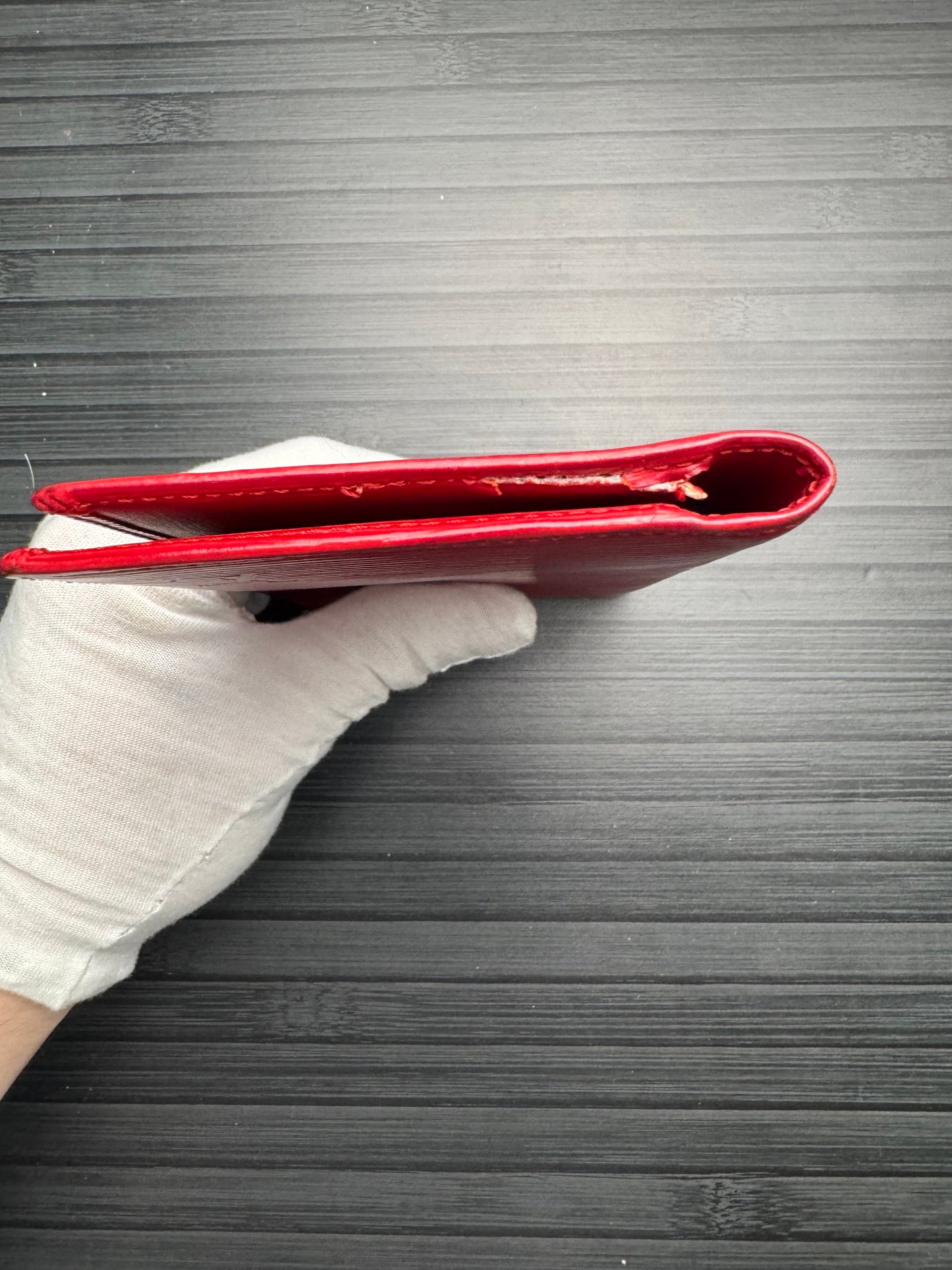 Louis Vuitton Red Epi Long Bifold Wallet