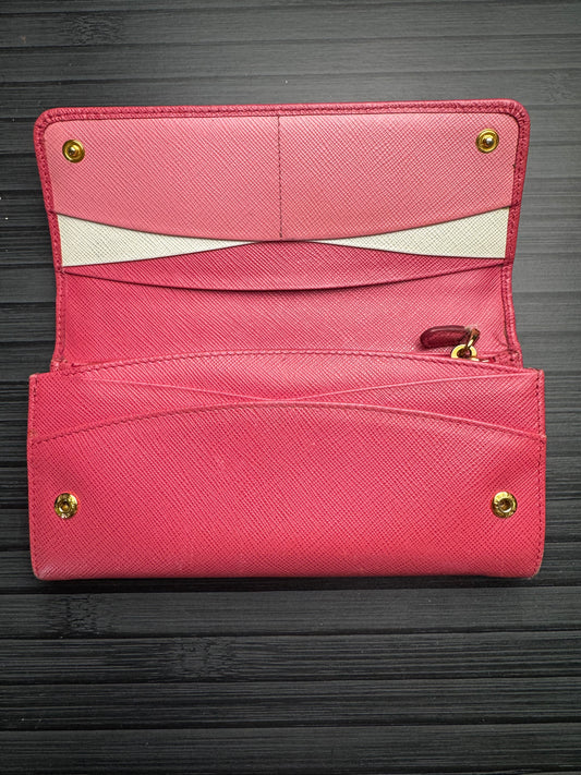 Prada Bicolor Pink Saffiano Wallet