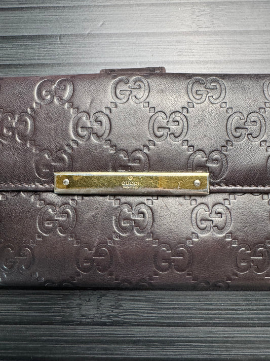 Gucci GG Guccissima Black Gold Unisex Bifold Wallet