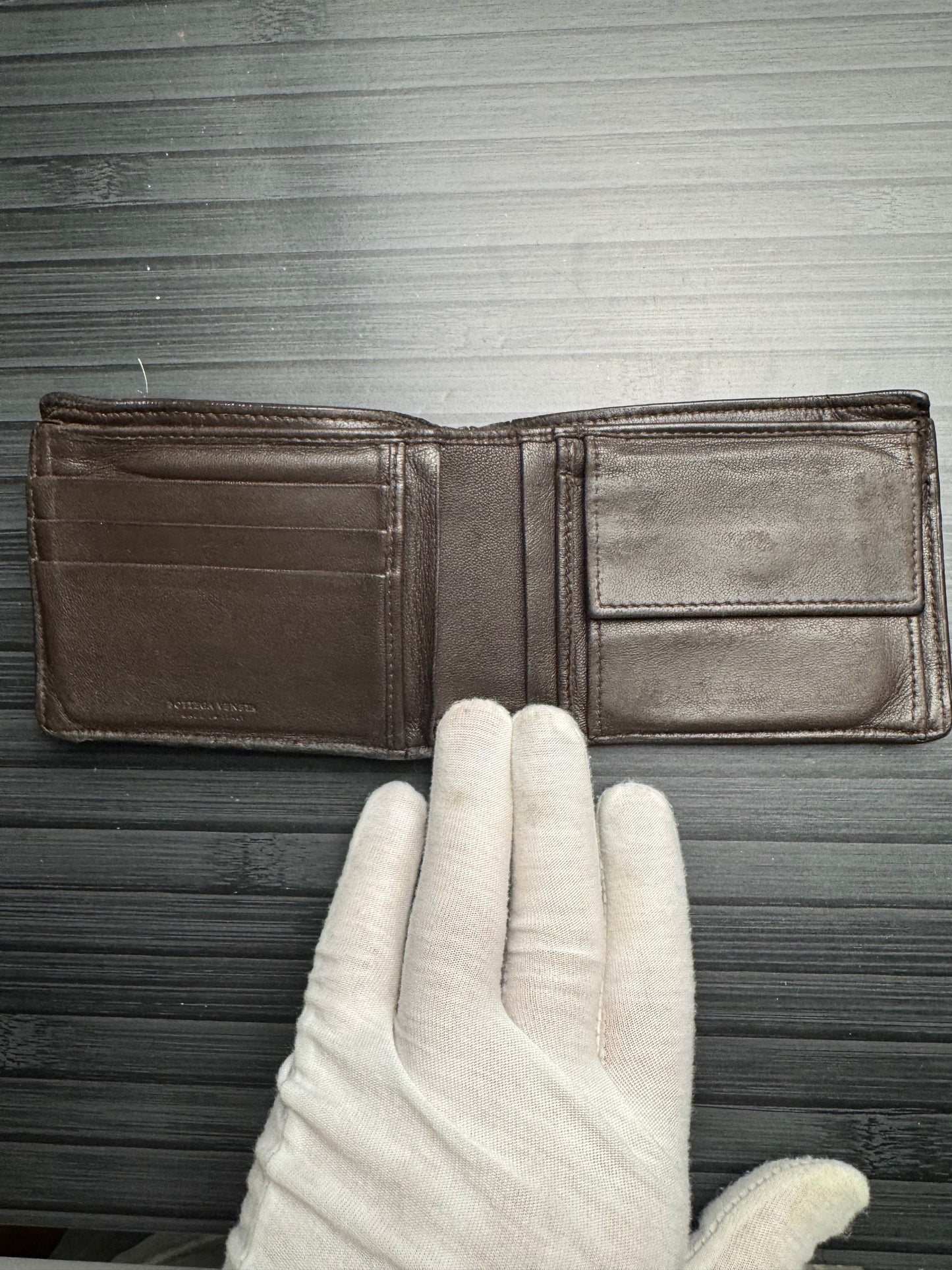 Bottega Veneta Mocha Intrecciato Leather Bifold Wallet