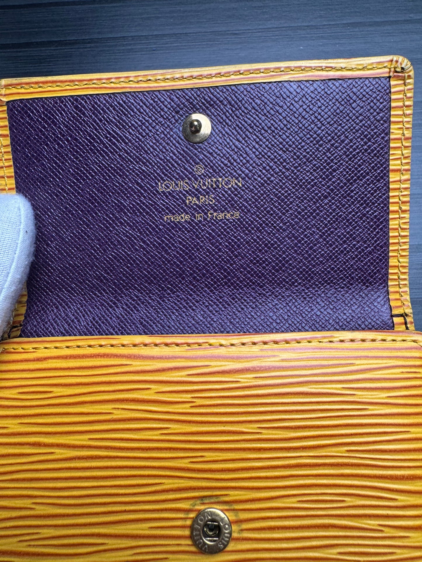 Louis Vuttion Yellow Epi Trifold