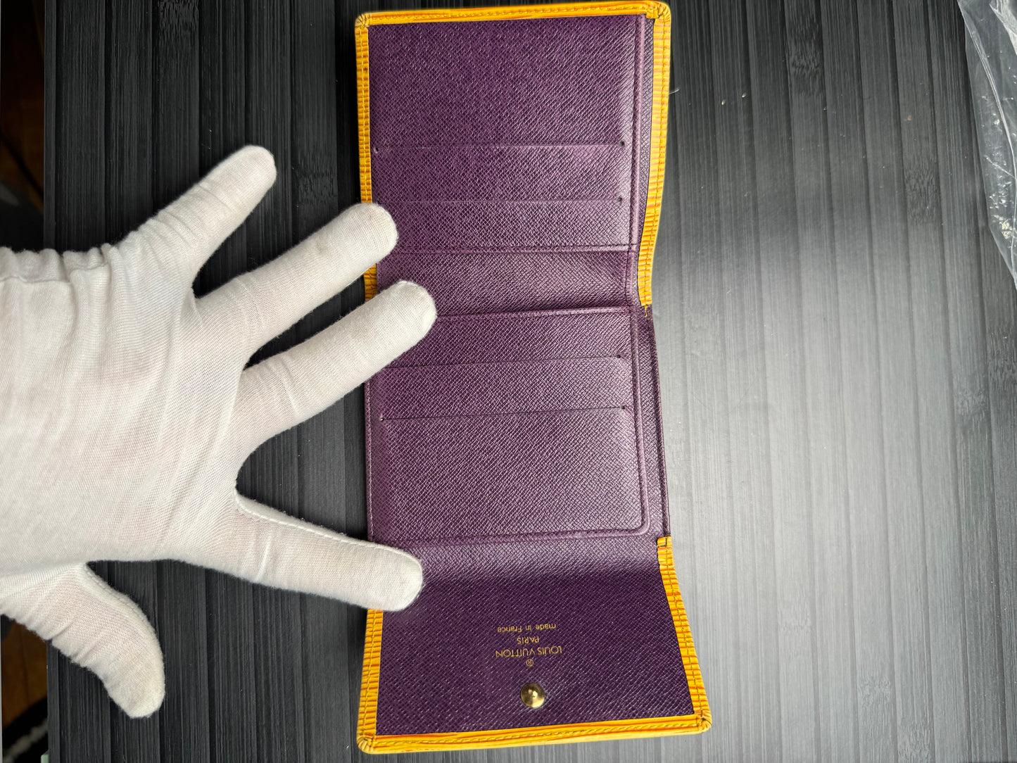 Louis Vuttion Yellow Epi Trifold