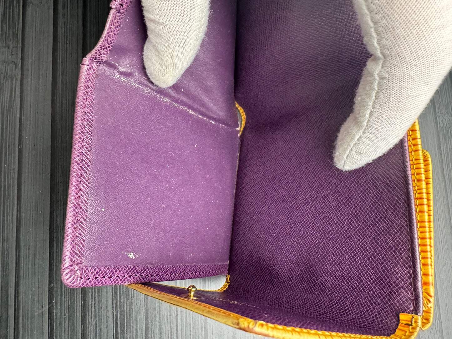 Louis Vuttion Yellow Epi Trifold