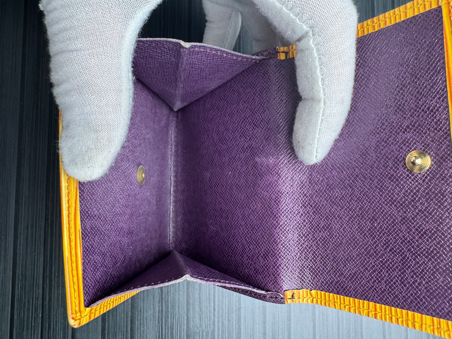 Louis Vuttion Yellow Epi Trifold