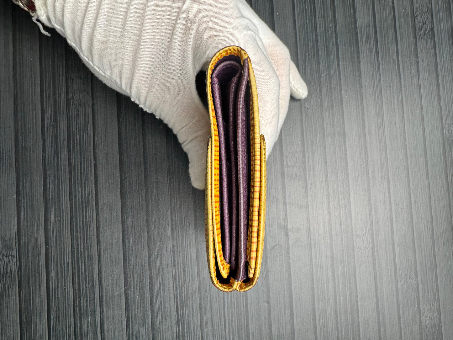 Louis Vuttion Yellow Epi Trifold