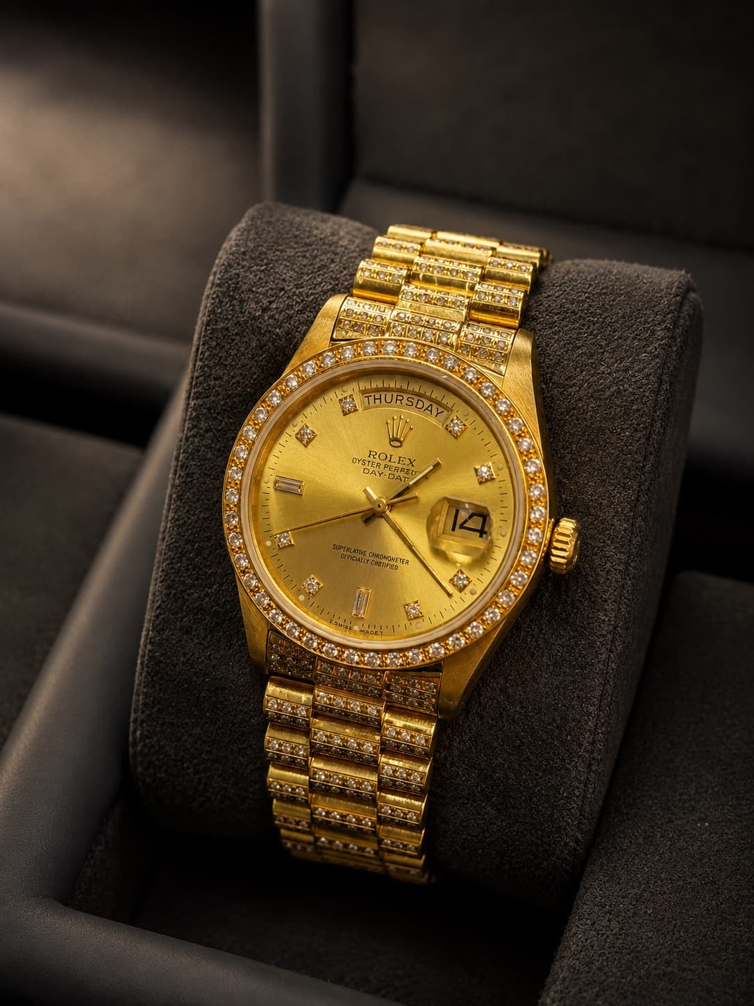 Rolex Day-Date 36mm Presidential · 18K Yellow Gold · Original Champagne Diamond Dial · 1990–1991