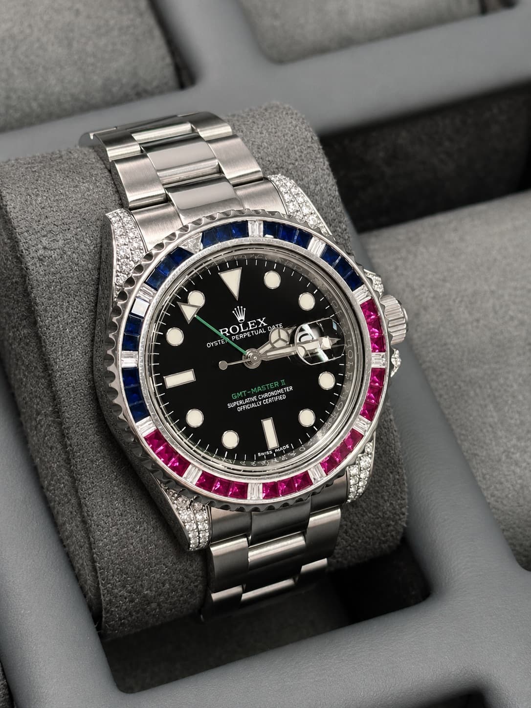 Rolex GMT-Master II 40mm 'Saru' · Ruby Bezel & Diamond Lugs · 2010–2013