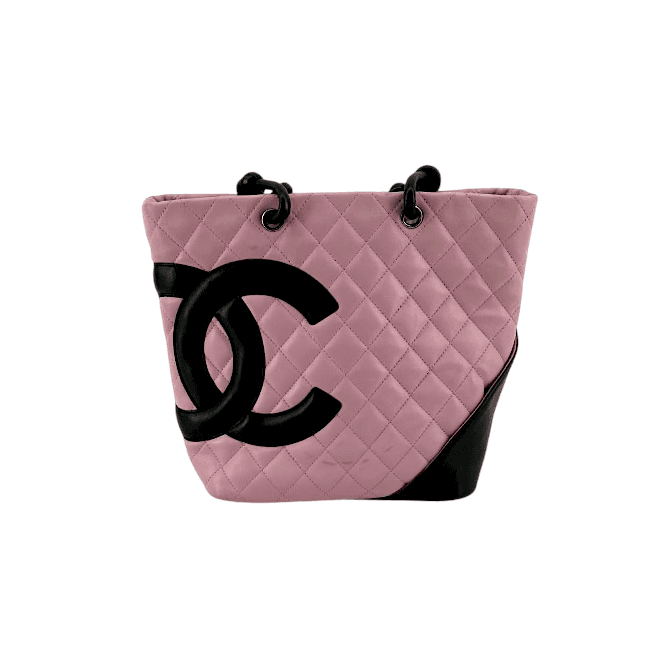 Chanel Cambon Bucket Tote · Pink & Black Lambskin · Medium · c.2004–2005 · With Dust Bag