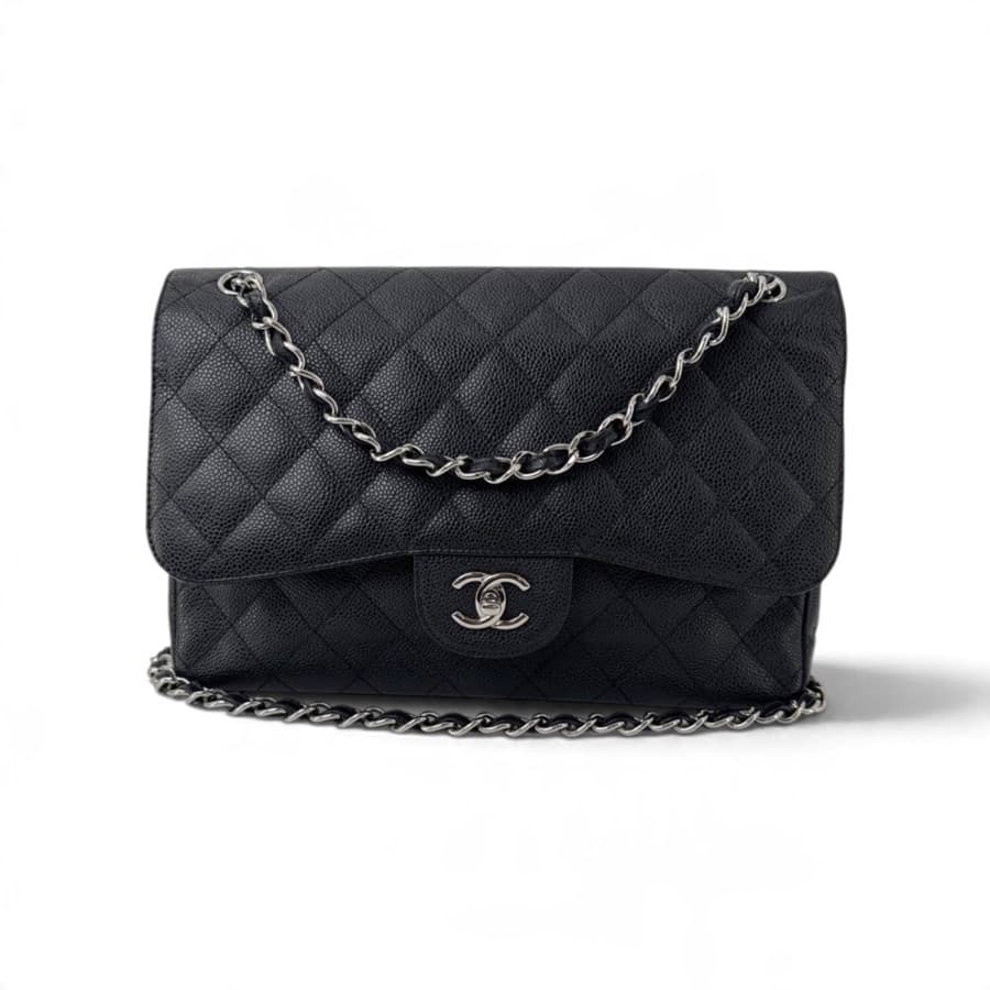 Chanel Jumbo Double Flap · Black Caviar · SHW · c.2011