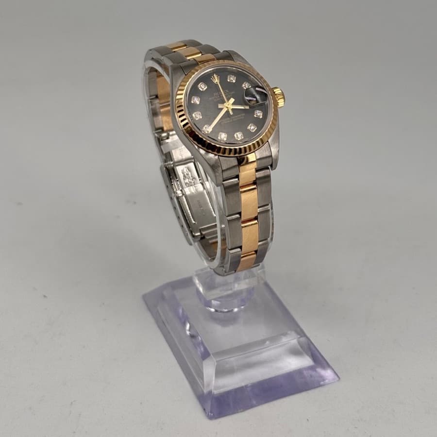 Rolex Lady-Datejust 26mm · Factory Black Diamond Dial · Two-Tone · c.2000