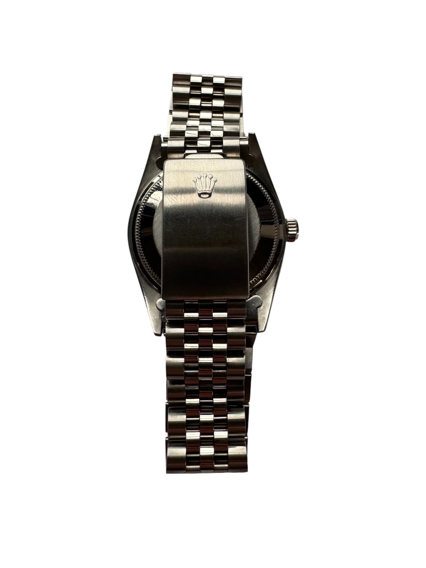 Rolex 34mm Stainless Steel Date Blue Dial Smooth Bezel Jubilee Watch 15200