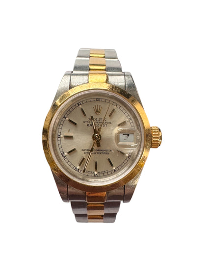 Rolex 36mm Two-Tone Datejust Champagne Dial Fluted Bezel Jubilee Watch