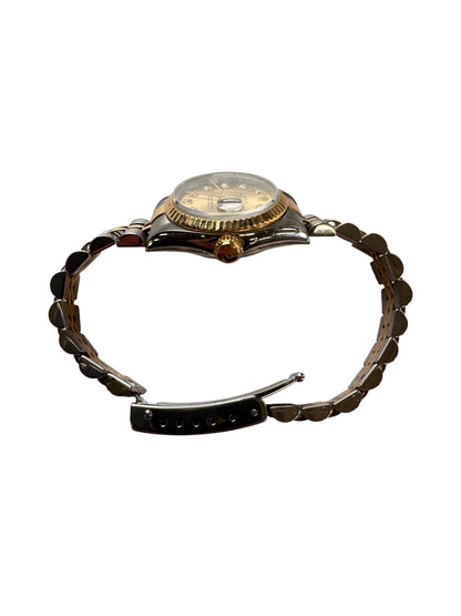 Rolex 26mm Two-Tone Lady-Datejust Champagne Diamond Dial Fluted Bezel Watch