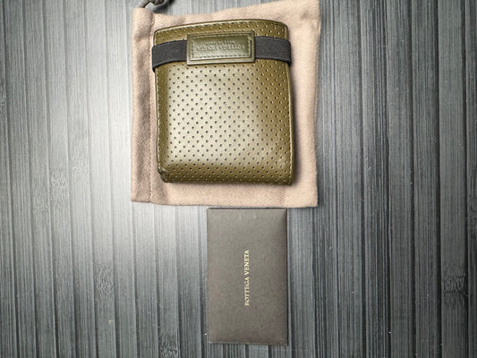 Bottega Veneta Perforated Leather BiFold in Olive | Full Inclusion