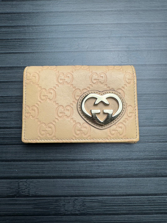 Gucci Pink Guccissima Lovely Heart Card Wallet