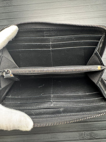 Jimmy Choo White Leather Star Studded Continental Wallet