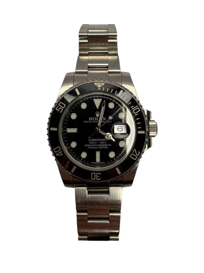 Rolex 40mm Stainless Steel Submariner Black Ceramic Bezel Black Dial Watch