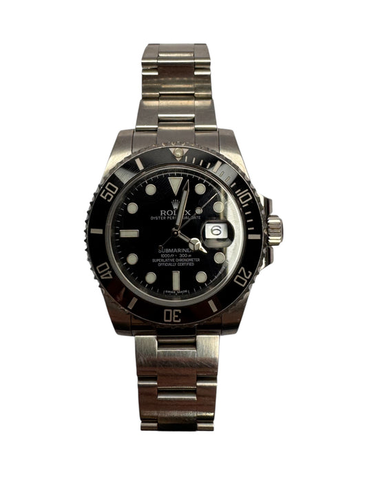 Rolex 40mm Stainless Steel Submariner Black Ceramic Bezel Black Dial Watch