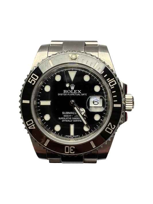 Rolex 40mm Stainless Steel Submariner Black Ceramic Bezel Black Dial Watch